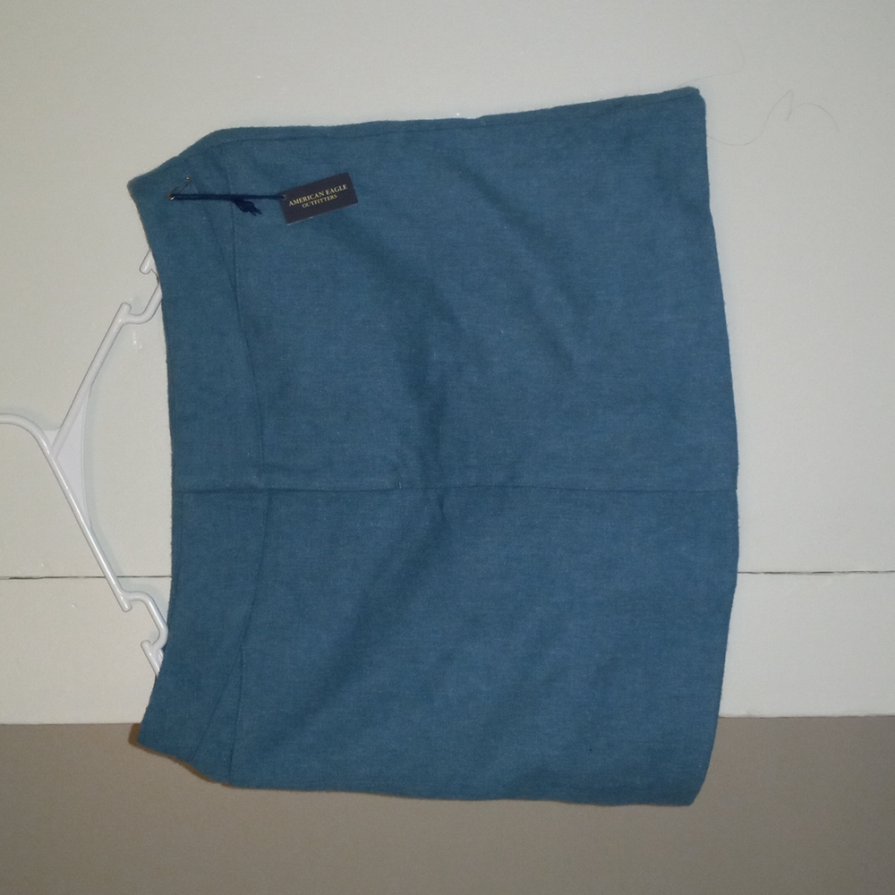*NEW* AEO: Blue Turquoise Wool Stretch Short Mini Skirt